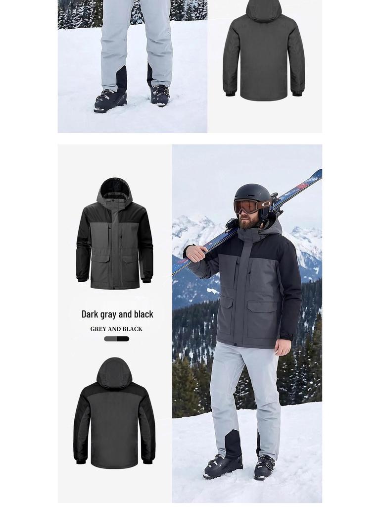 Men's Free Soldier Waterproof Breathable Ski Suit: Seam-Sealed, Professional Cotton Jacket for Outdoor Snowboarding and Skiing