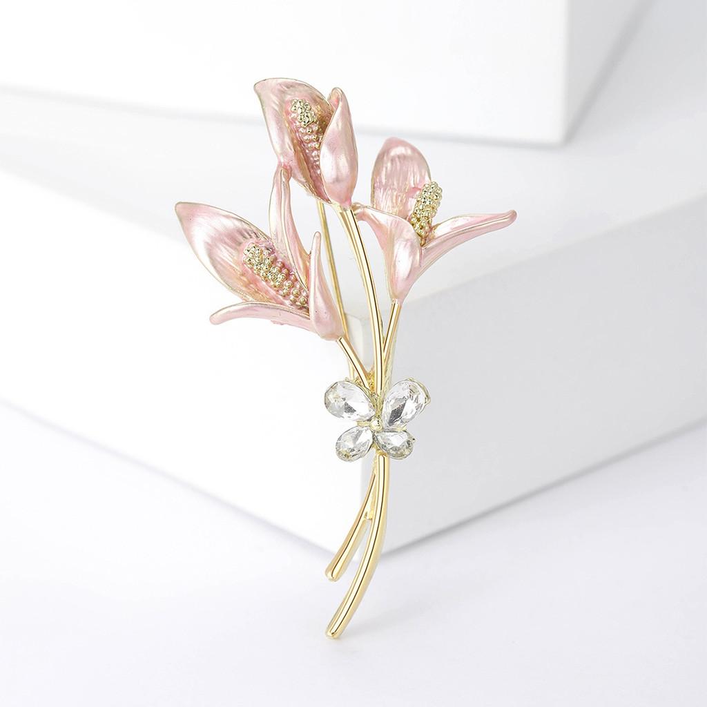 Spilla Floreale Vintage con Strass per Donne e Uomini Accessorio Moda Primavera