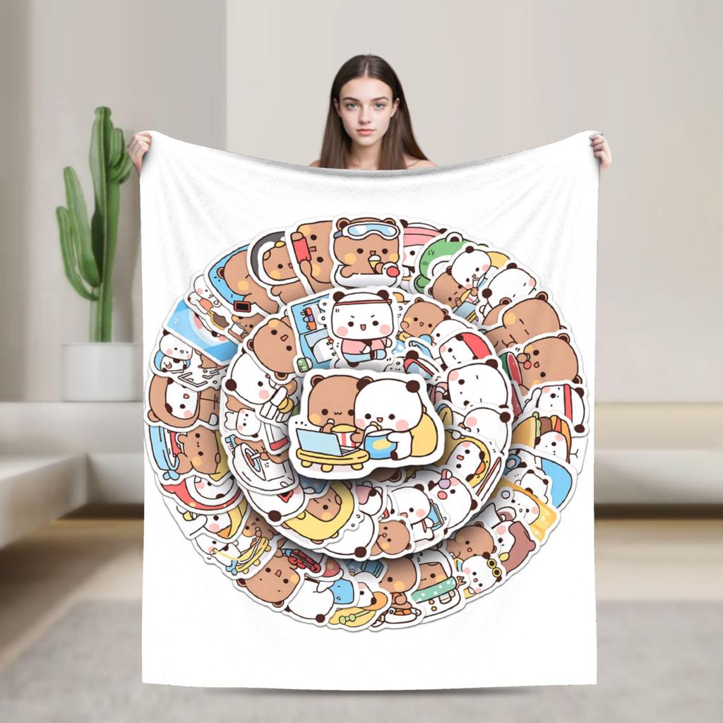 bubu dudu love Flannel Blanket Adults Child  Super Soft Throw Blanket Winter Outdoor Bedspread Sofa Bed Cover