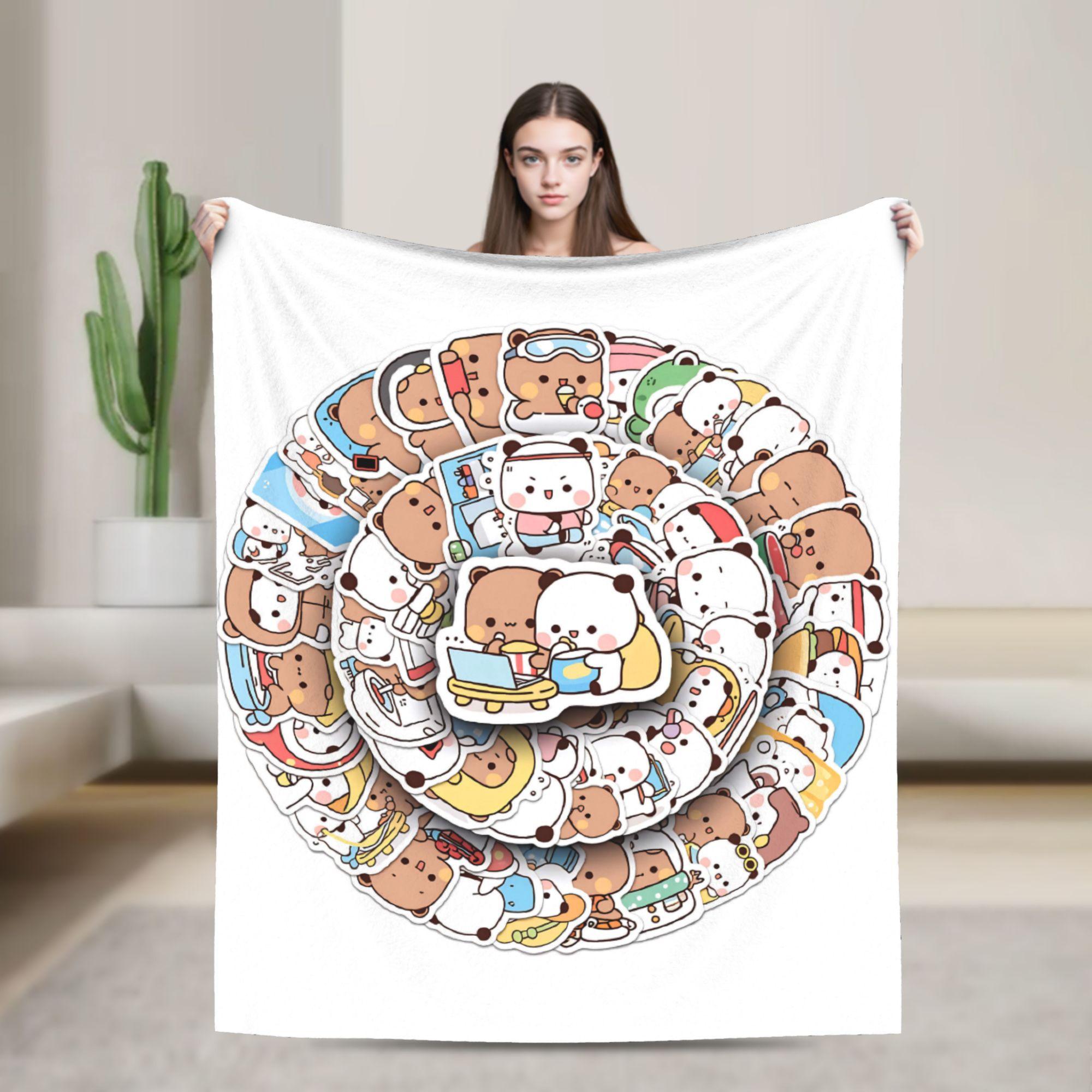 

Bubu Dudu Collage Throw Blanket Soft Cozy Funny Blanket For Outdoor Travel Flannel Bedspread Bed Cover 75x100cm (30x40inch)