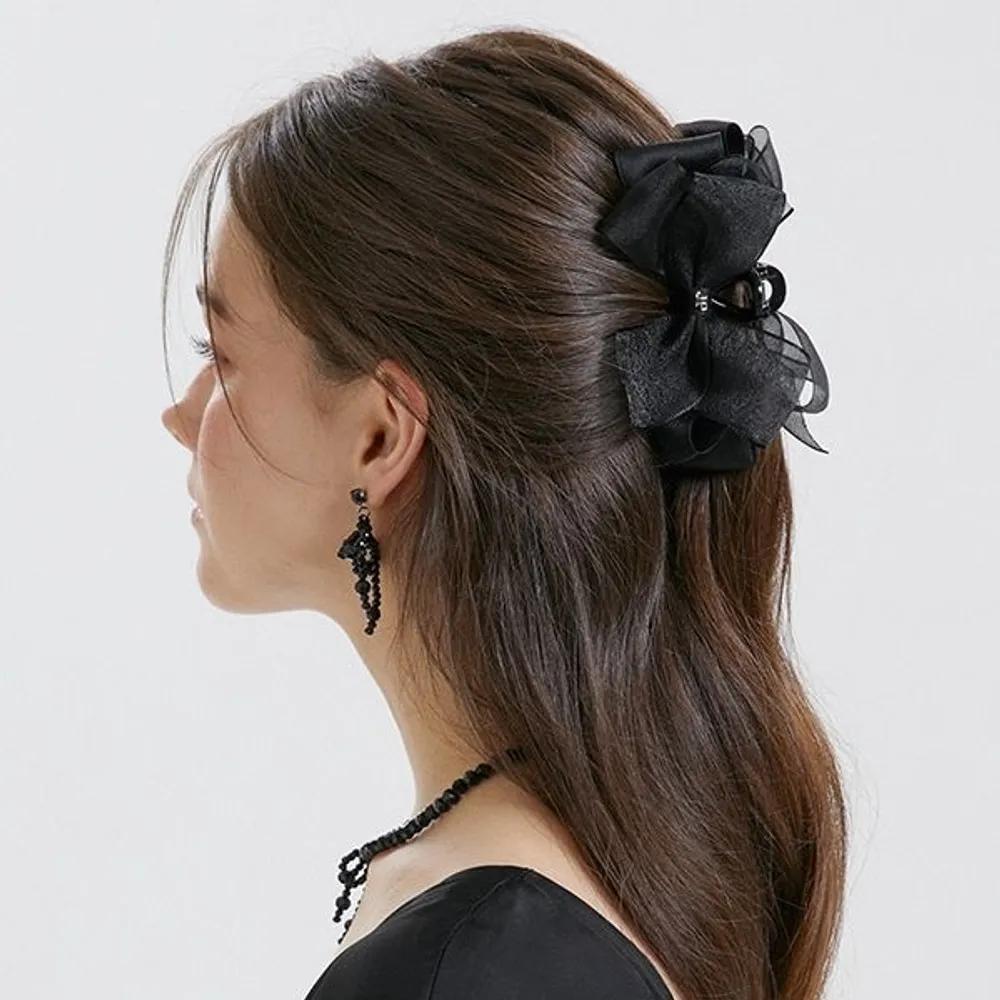 Sha Ribbon Hair Clip JP-24-423CC black