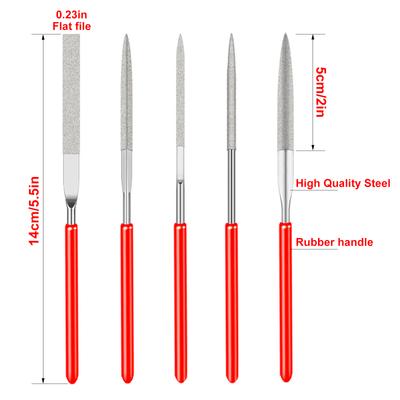 5 In 1 Car Diamond Needle File Set Handy Tools Ceramic Crafts DIY  Rasp File Needle Jewelry Polishing Carving File Rust Cleaner