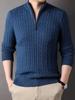 Men's Autumn/Winter Cable Knit Half-Zip Pullover Sweater
