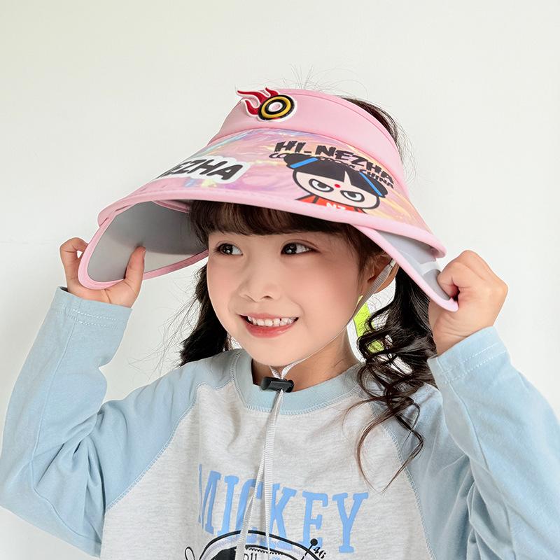 Children's Sun Protection Hat with Fan Boy Summer Outdoor Sky Top Hat Girl Retractable Large Hat Brim Sun Hat
