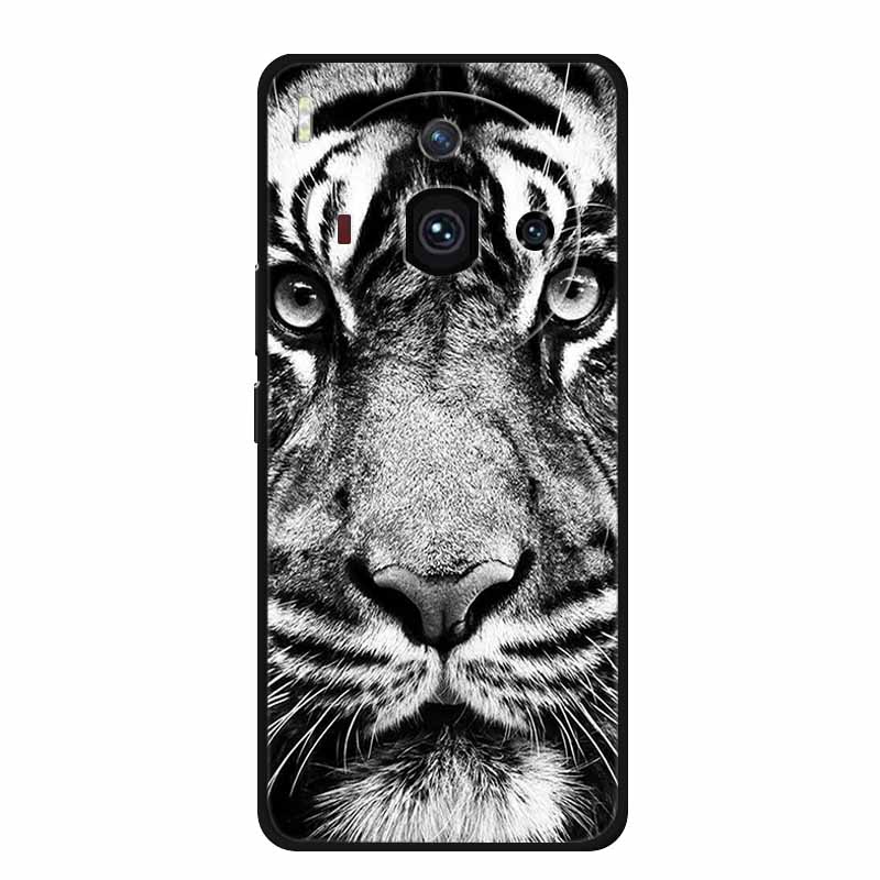 For Iphon 14 Luxury Phone Case Apple Iphone14 Pro Pro Max Plus Black TPU Soft Cover Silicone Shield Animal Lions Tiger Bunper