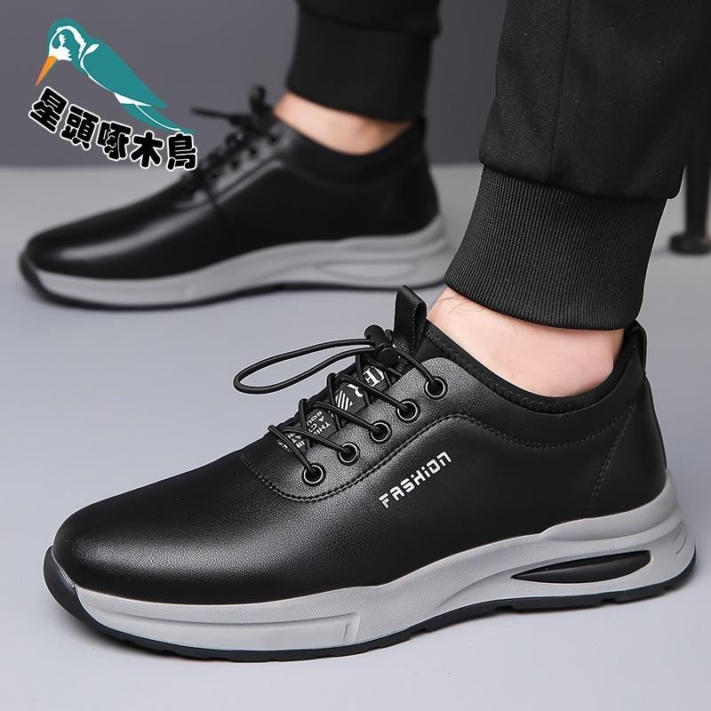2025 spring and autumn new men's daily casual leather shoes men's sports style casual white shoes