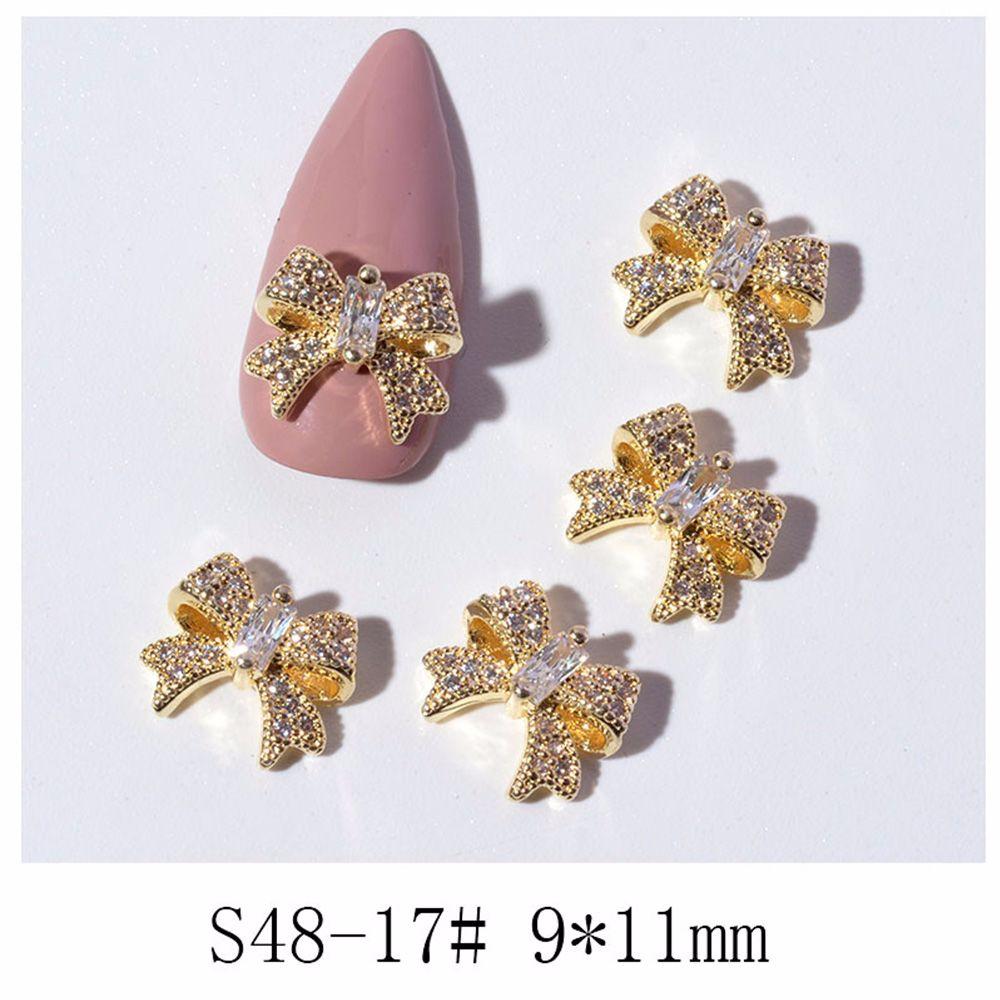 Pearl Crystal Butterfly Nail Jewelry Bow Nail Rhinestones Manicure Tools DIY Nail Art Decorations