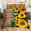 Rustic Farmhouse Bedding Sets Queen Country Butterfly Sunflower Duvet Cover Retro Barn Door Comforter Cover Cabin Lodge Bed Set