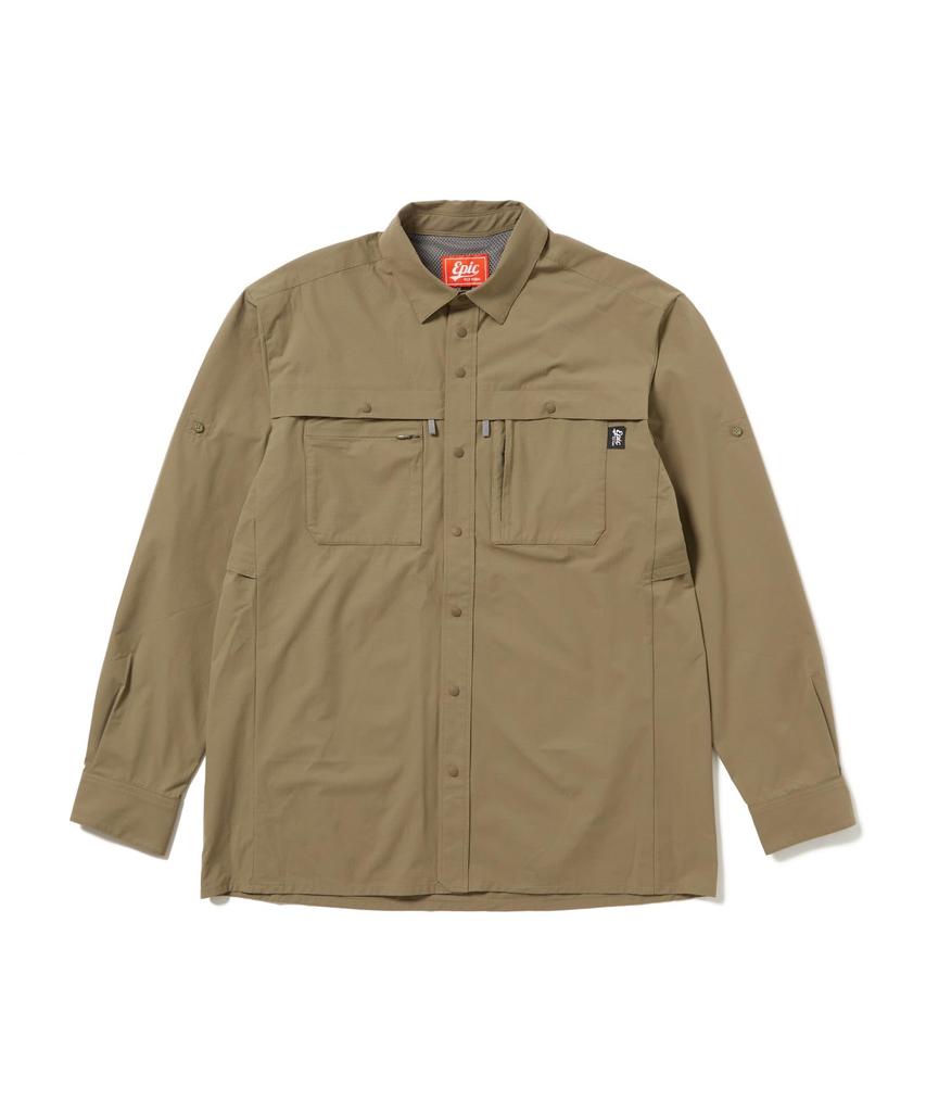 Wilkin Long Sleeve Shirt Tops Shirt Long Sleeve LIGHT OLIVE M [Snow Peak] EP-SH-26SU001 Men's Women's