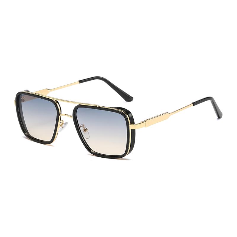 Trendy Metal Square Steampunk Sunglasses Custom Logo  Metal Shades Sun Glasses