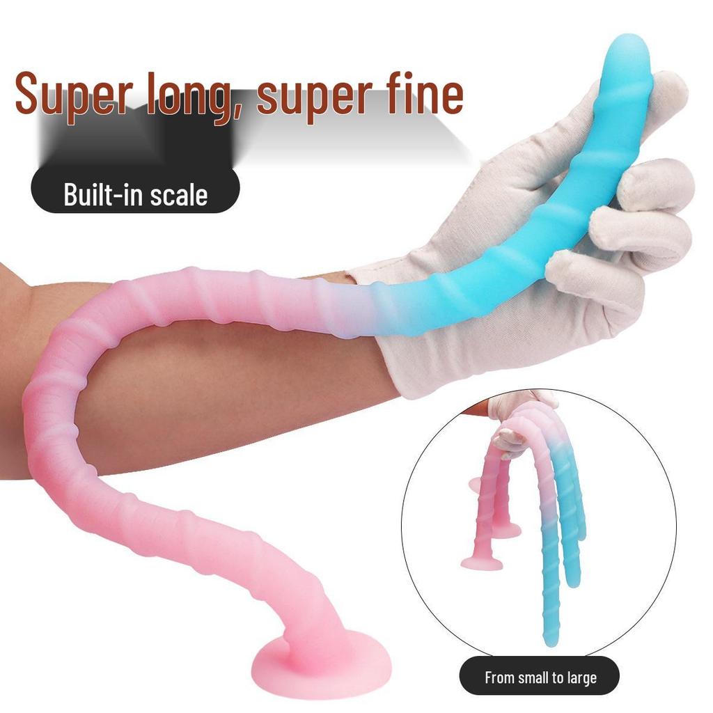 A190 Multicolor Luminous Silicone Long Anal Whip for Erotic Play