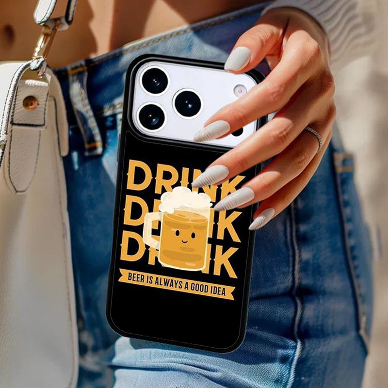 Beer Alcohol Phone Case For iPhone 17 Air 14 15 13 12 Max Cover For Apple 14 15 16 16e 11 Pro Max Plus Coque