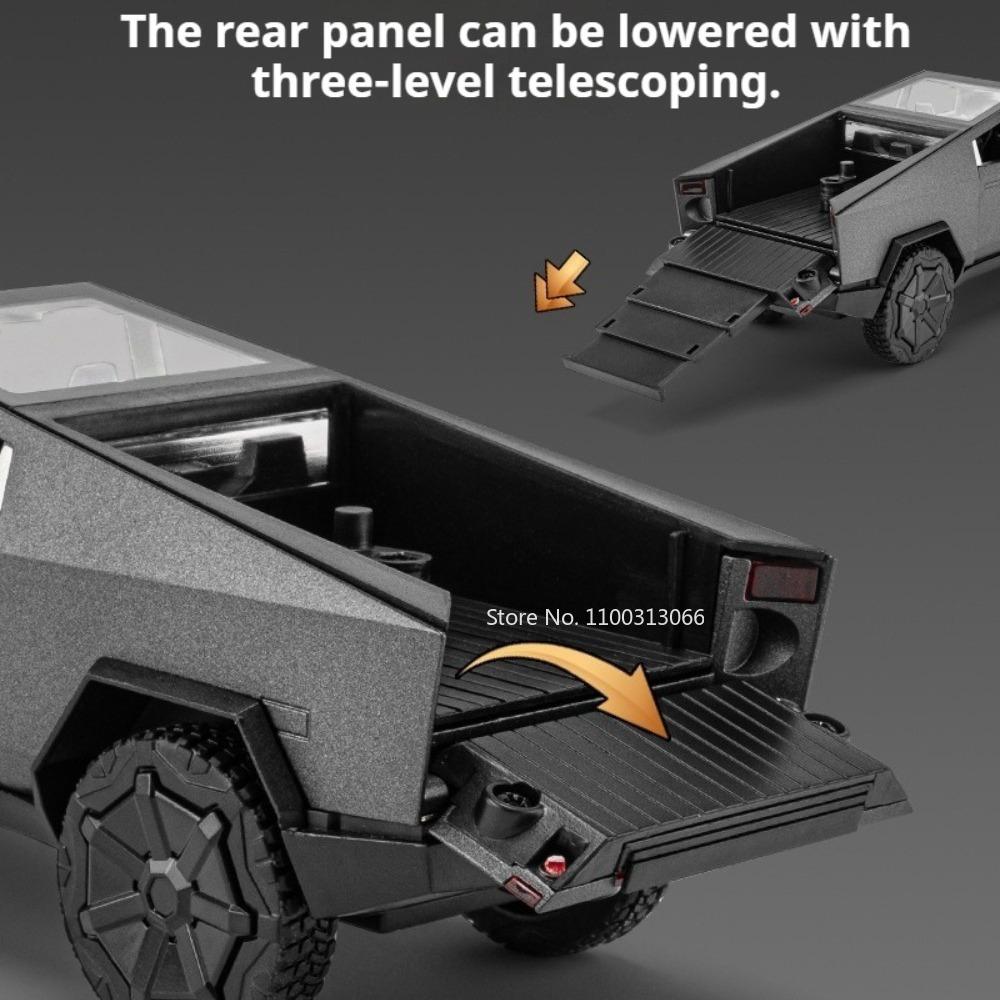 1:32 Miniature Pickup Trucks Cars Toy Miniature Model with Light Sound Pull Back RV Simulated Interior Caravan Collect Souvenirs