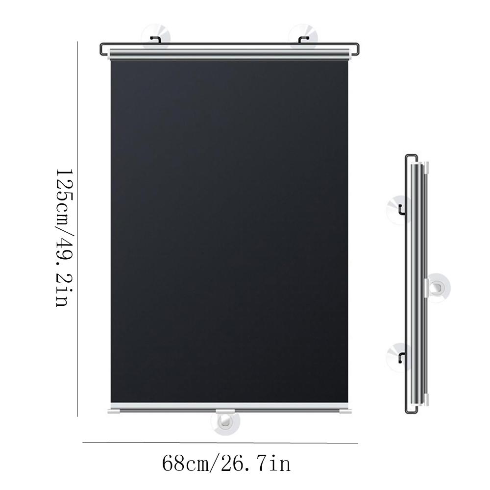 Cordless Retractable Roller Shades Black Home Office Windows Sunshade Thermal blinds without drilling blackout curtain