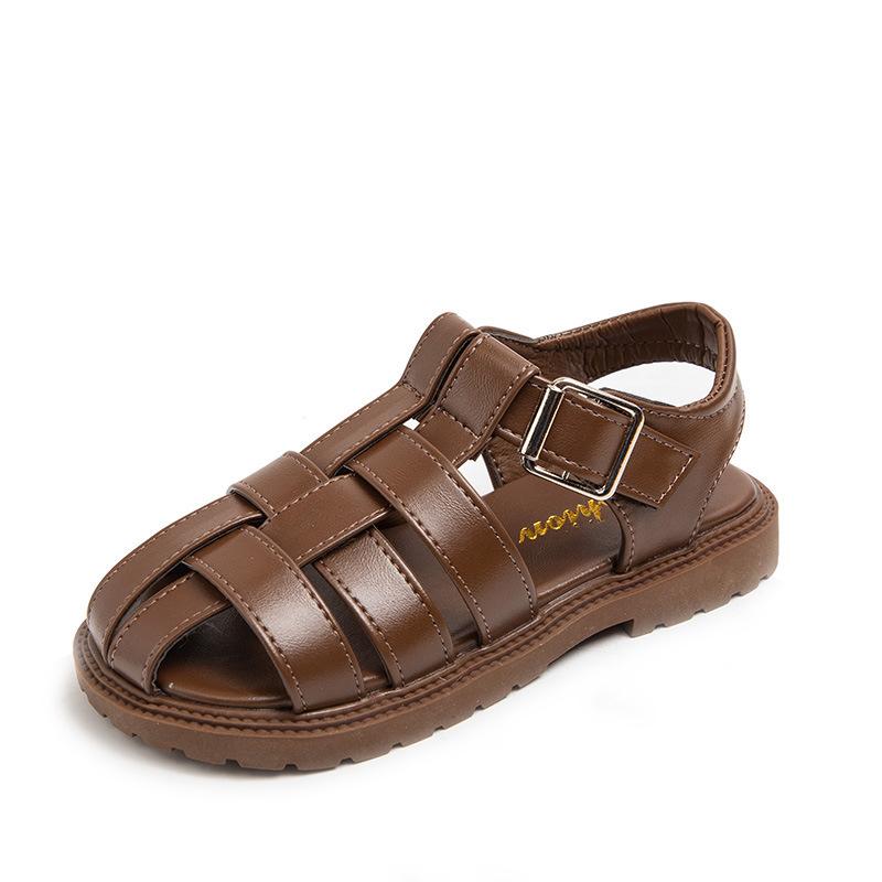 Girls' Sandals2026New Summer Fashionable Closed-Toe Children's Roman Sandals, Korean Style Soft Sole Trendy Princess Shoes