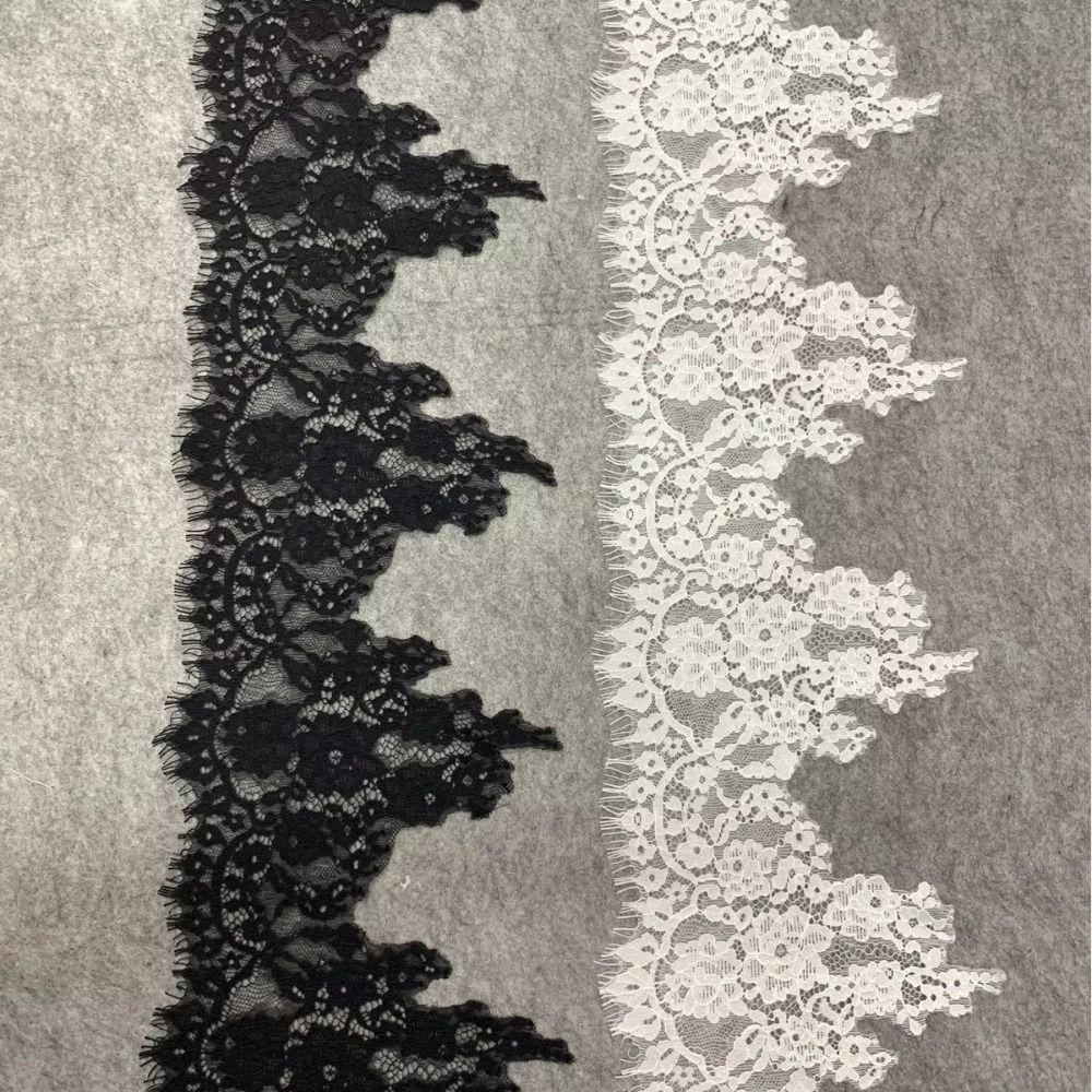 3M/Lot Eyelash Lace Trim  Skirt HemSleeves Neckline Lace Clothing Veil Decoration Material Fabric
