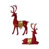 KX4B 2Pcs Resins Standing Sitting Reindeer Figurine Festival Decors for Home Office