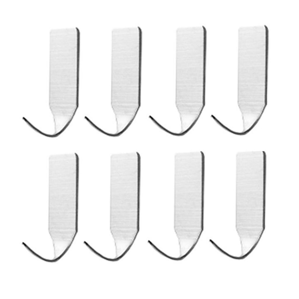8 Stück Wandhaken 304 Edelstahl Starker Klebehaken für Badezimmer Küche Schlafzimmer Schlanker Haken 4x2,5x0,3cm