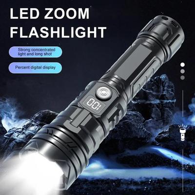 Zoomable Rechargeable Flashlight 600LM Super Bright Long Range Beam Portable Torch Light for Outdoor Camping Home Emergency Daily Use