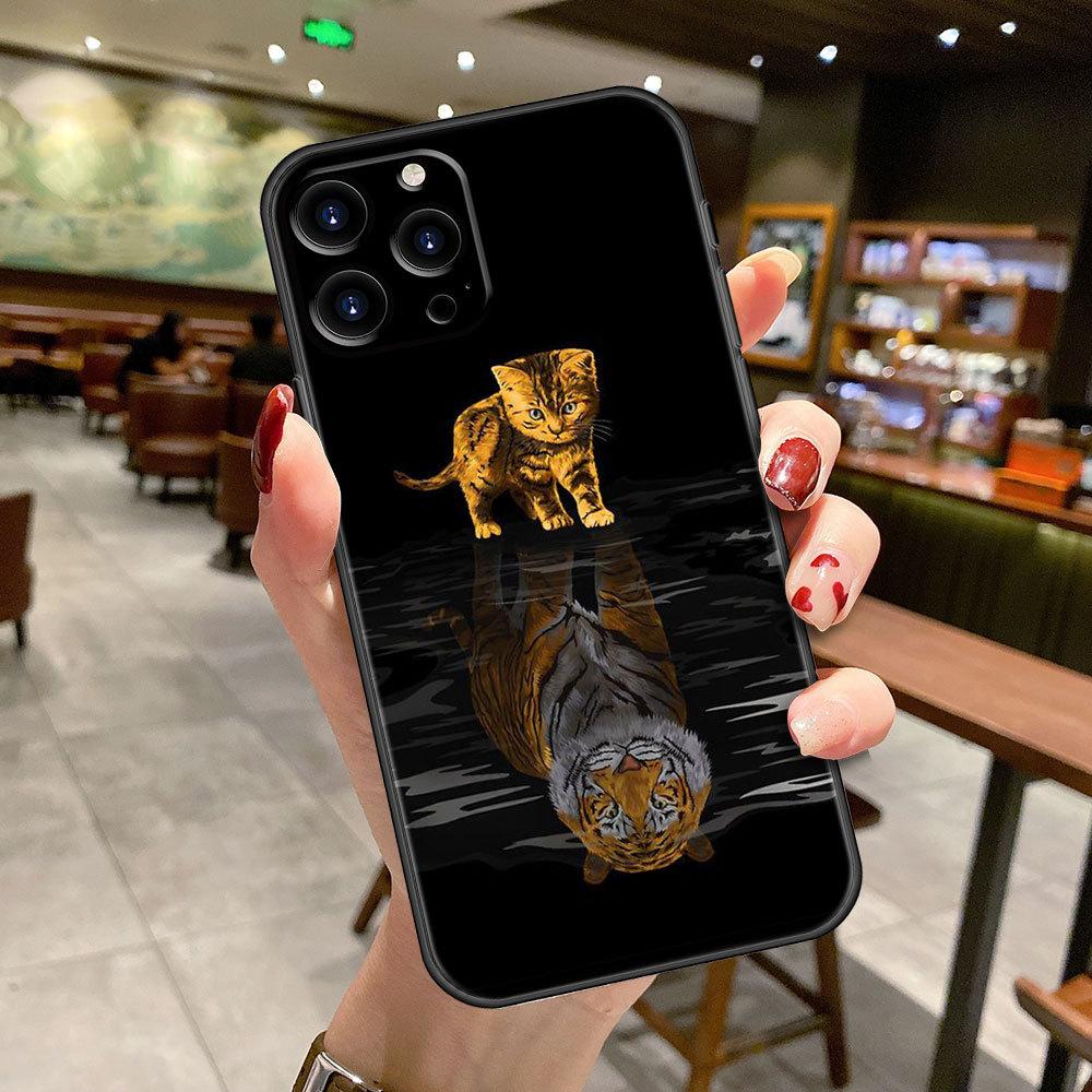 Applicable To IPhone16 Mobile Phone Case New Lion Tiger Elk Cat Animal Case