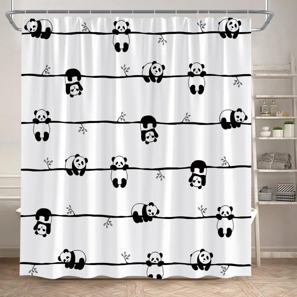 Funny Cartoon Dogs Shower Curtain Cute Dinosaur Tropical Fish Animals Footprints Kids Bath Curtains Polyester Bathroom Decor Set