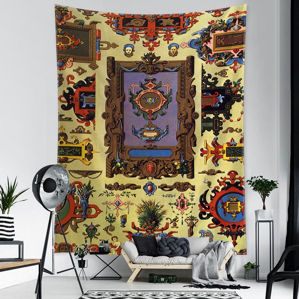 Figuri de Palat de epocă Tapiserie Artă Egipt Tapiz Print Agățat Perete Fundal Pânză Vrăjitorie Decor Boho