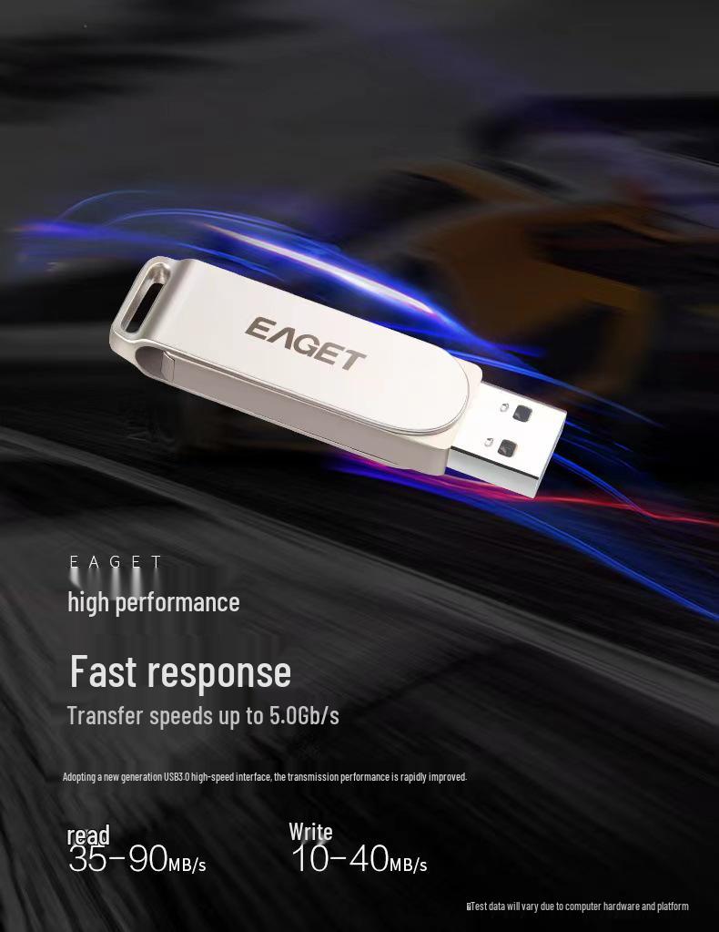 High-Speed Eaget F60 Metal USB 3.0 Flash Drive - Available in 16GB, 32GB, 64GB with Engraving Option