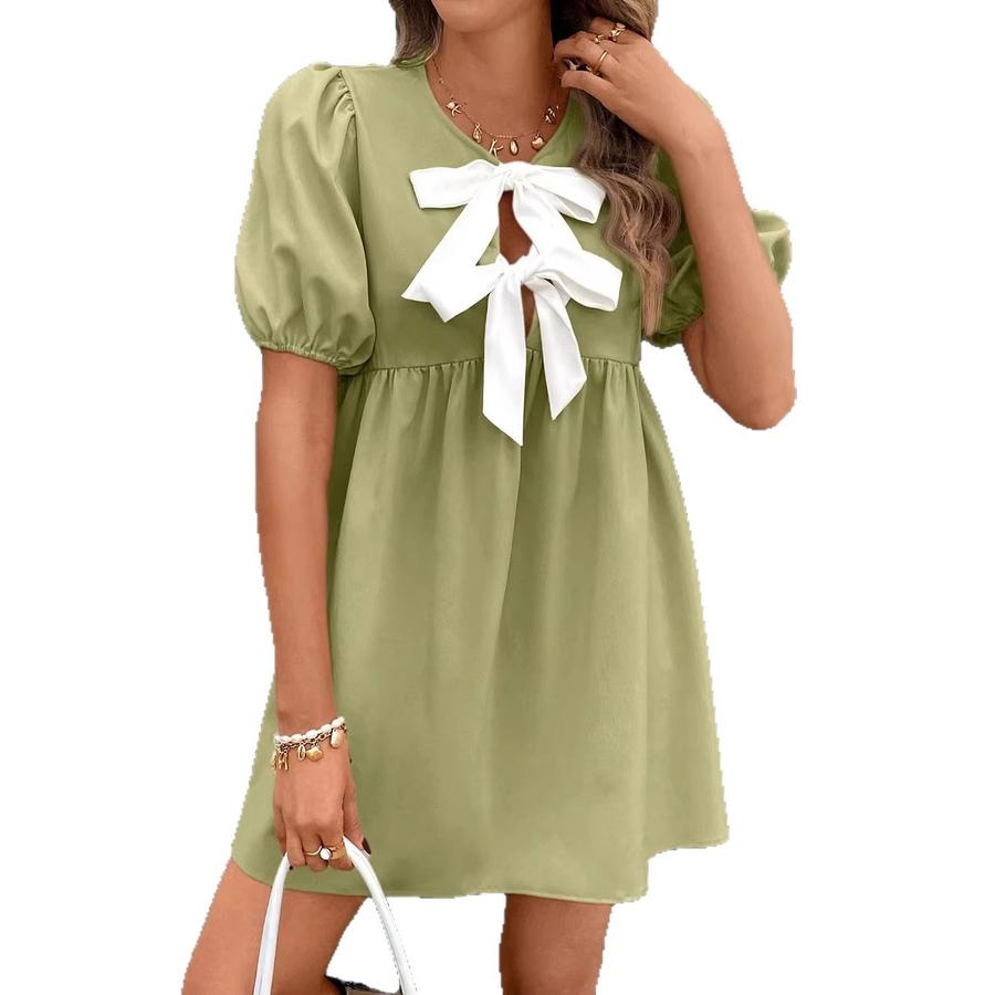 Women's Autumn New Dress One-Shoulder Solid Color Waist Slim Fit A-Line Dress
