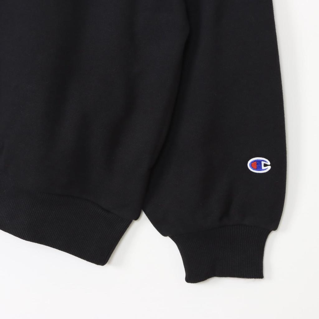 Champion Basic Long Sleeve Logo Black Women's One-Point Half-Zip Sweatshirt, (CWSY011Z)