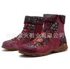 Outdoor casual jacquard women's shoes splicing short Martin boots ankle super comfortable flat women's boots
