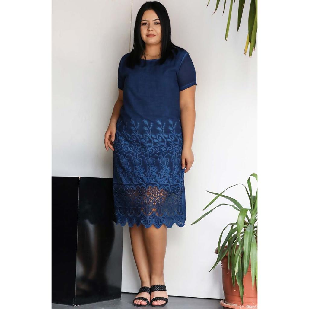 dark blue plus size dresses