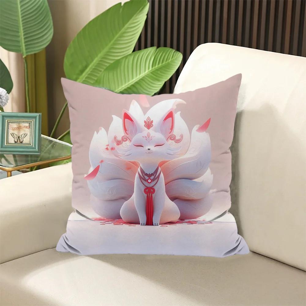 Cartoon Fox Pillow Cover Cushion Covers  ×  Stuffed Cushions Decorative Pillows for Sofa Cases × Elegant Room Sleep Home