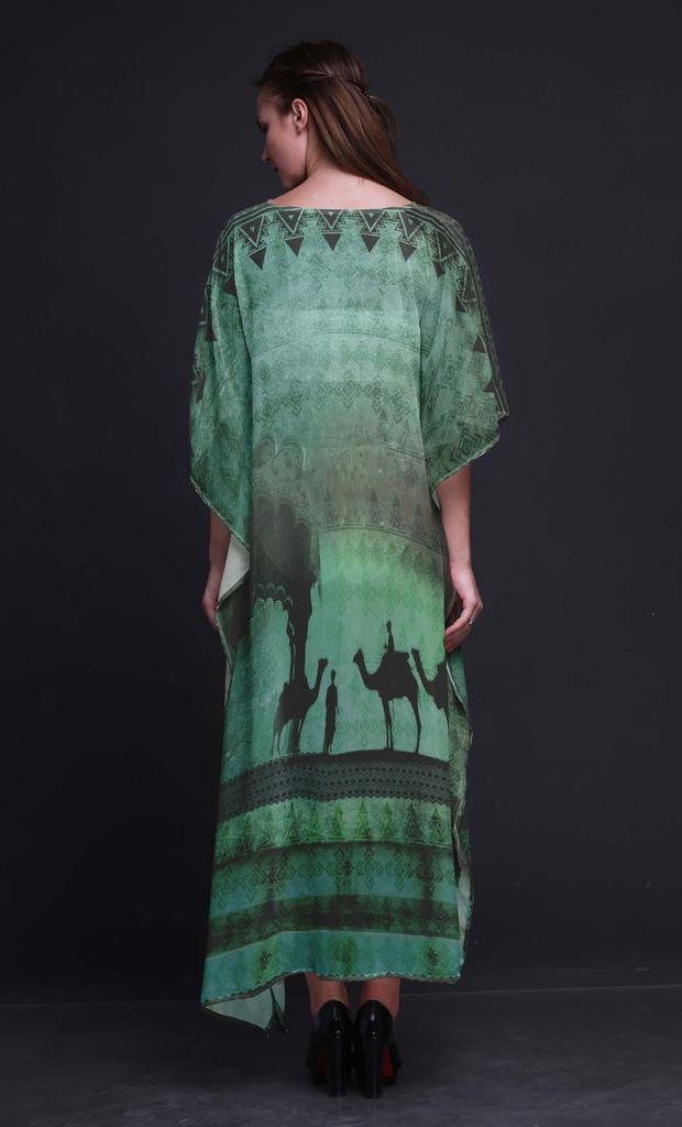 Phagun Camel Mughal Beach Kaftan Bikini Cover Up Womena    S Maxi Dress Long