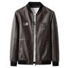 Large size men's leather jacket autumn new slim fit handsome popular men's clothing casual men's leather jacket