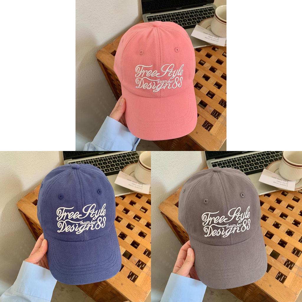 Vintage Embroidered Letter Baseball Cap For Women Spring Summer Sun Protection