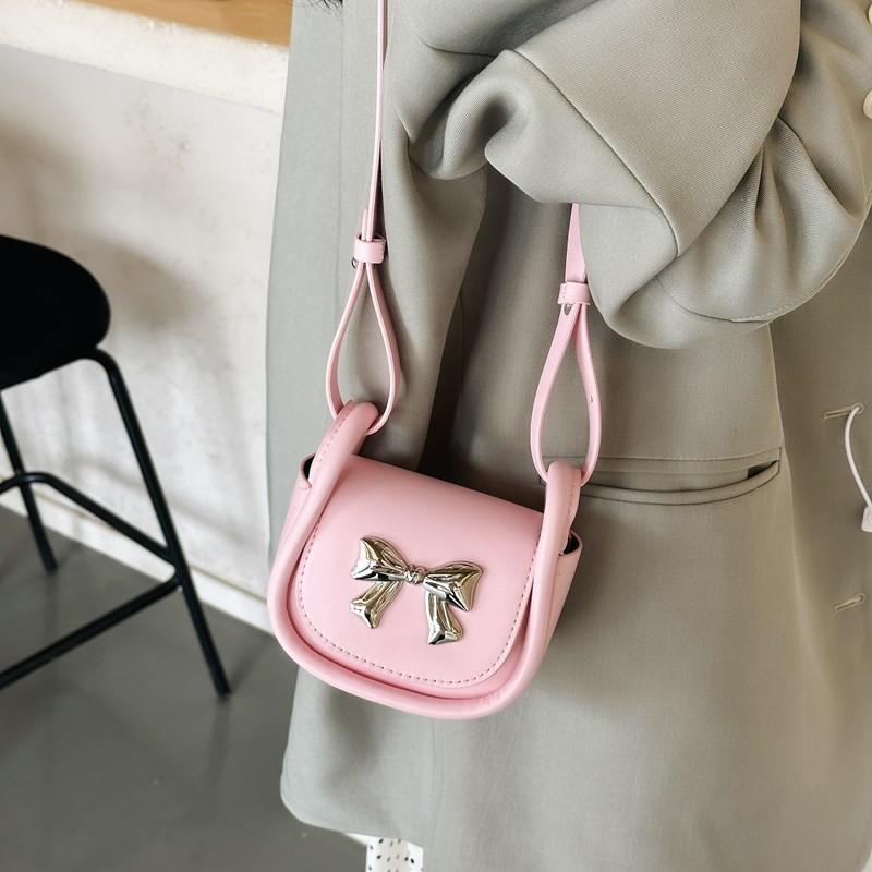 Cute Mini Crossbody Bag For Kids And Adults Stylish Bowknot Shoulder Bag Lightweight Pu Material