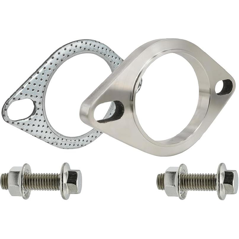 2 Inch 3-Bolt Exhaust Flange Connection Kit, Flange And Gasket For Exhaust Turbo Downpipe Catback Headers Stainless Steel 51Mm