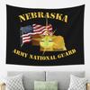 Nebraska Army National Guard Arny W Flag Tapestry Wall Hanging Aesthetic Home Decor Tapestries for Dorm Room
