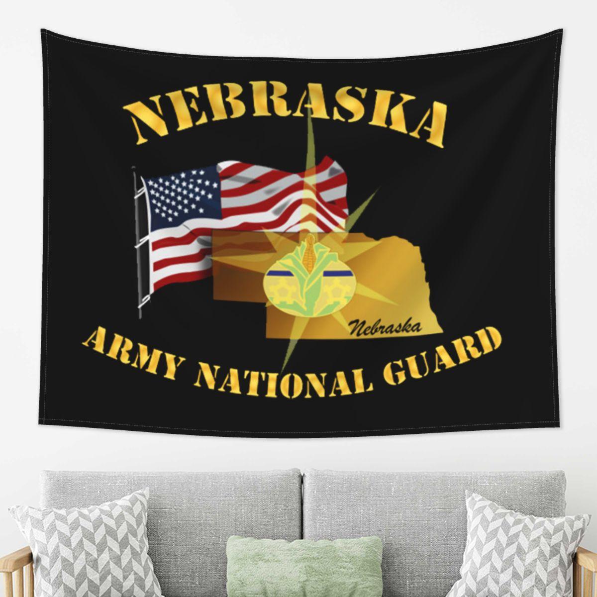 

Nebraska Army National Guard Arny W Flag Tapestry Wall Hanging Aesthetic Home Decor Tapestries for Dorm Room 74x94cm(29x37in)