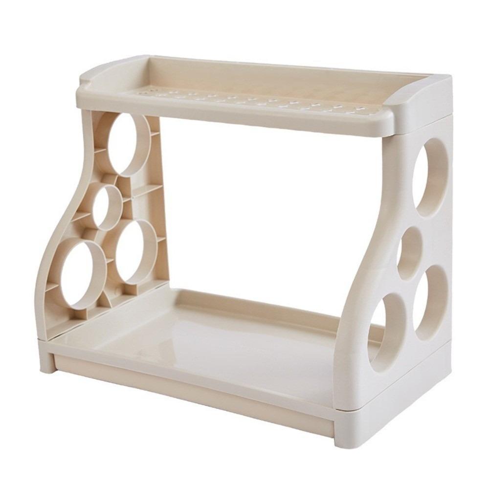 New Double Layer Kitchen Storage Rack Space Saving Multi-function Condiment Holder Large Capacity Spice Rack Kitchen Use