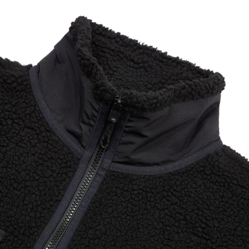 New Balance Velvet Jackets Men's Black Stand Collar Moderate (Unisex) Velvet Jackets AMJ23358 BK