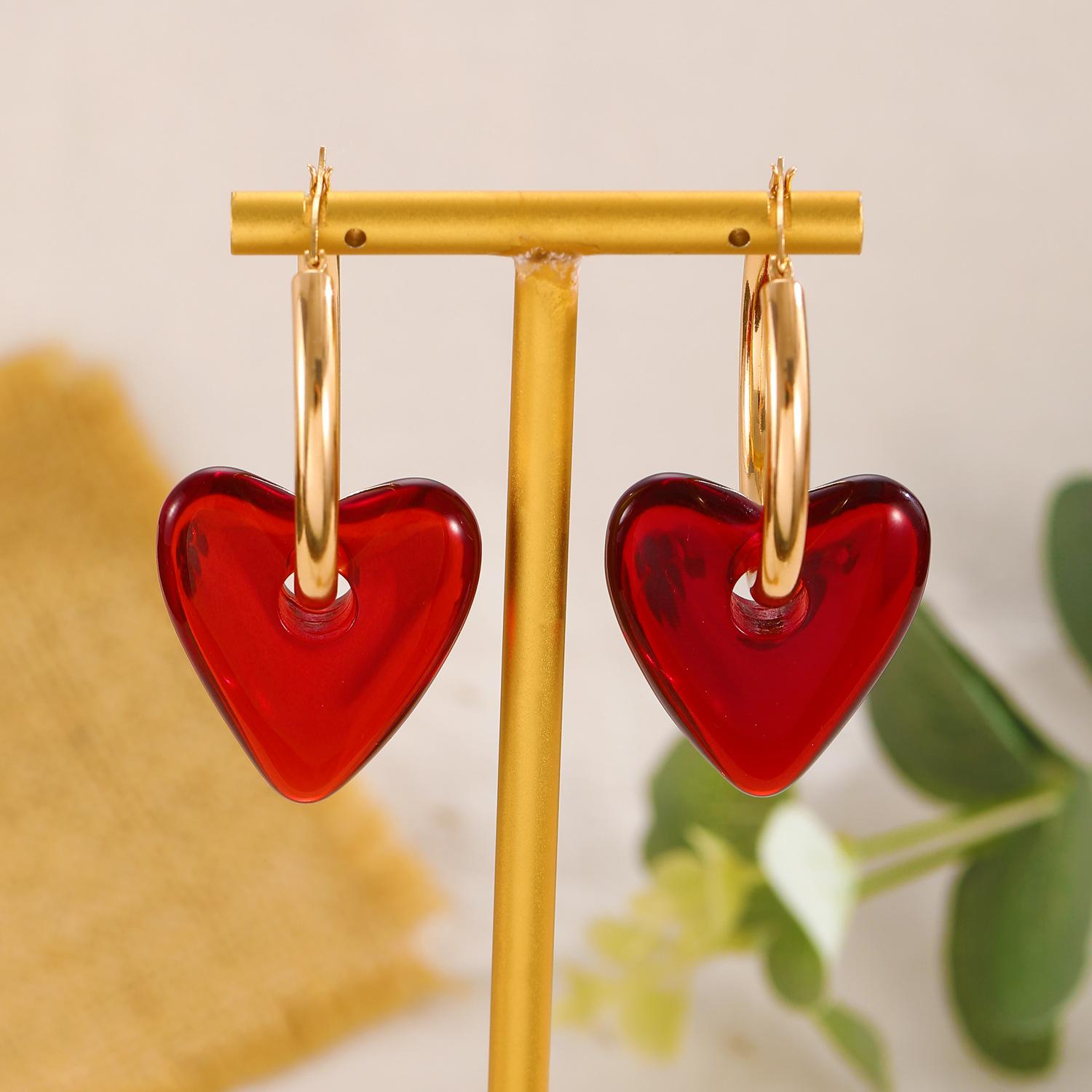 

Ретро мода преувеличенный дизайн пикантная девушка персиковое сердце красный любовь круг серьги для женщин 1 pair