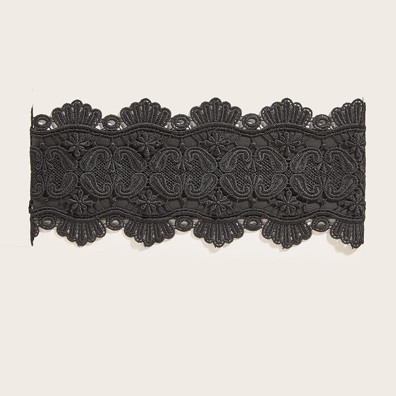 Waist Seal Women'S Outer Fabric Belt With Dress Waist Lace Decoration Elastic Elastic Width