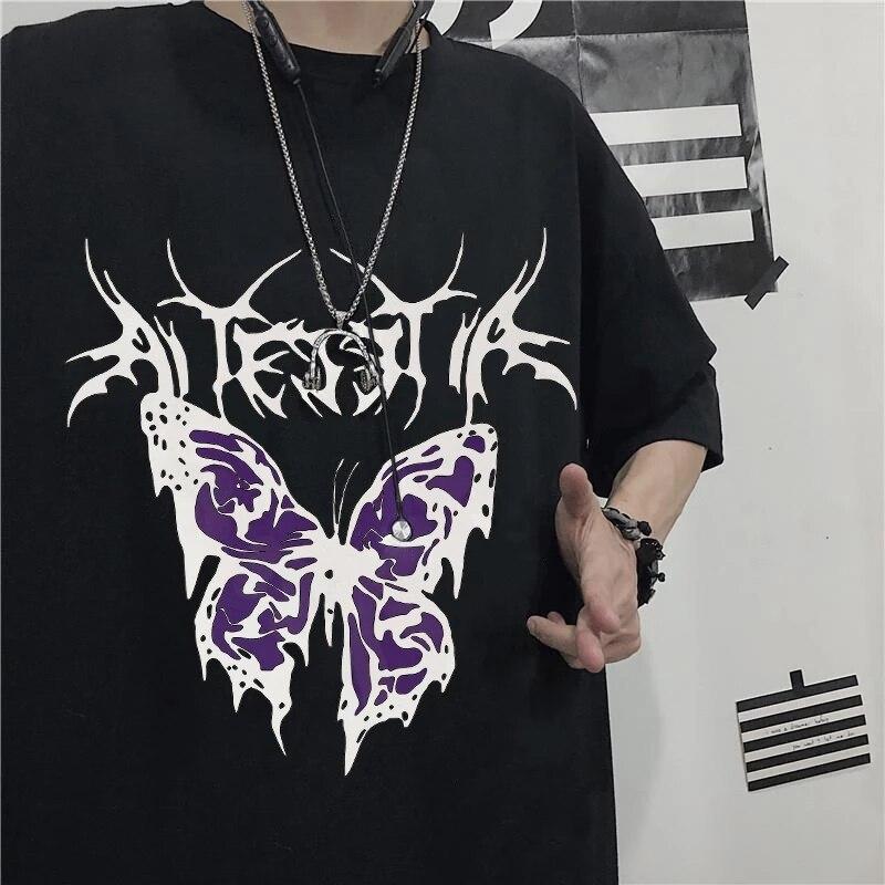 Buy T Shirt Punk Oversized Butterfly 