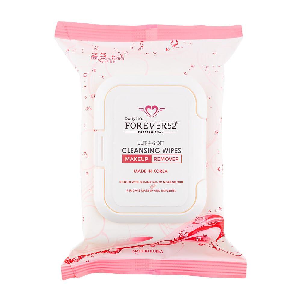 

Ежедневные салфетки для снятия макияжа Forever52 Ultra Soft | Салфетки для снятия водостойкого макияжа | Алоэ Вера, Витамин Е | Безспиртовые салфетки для лица | Для S