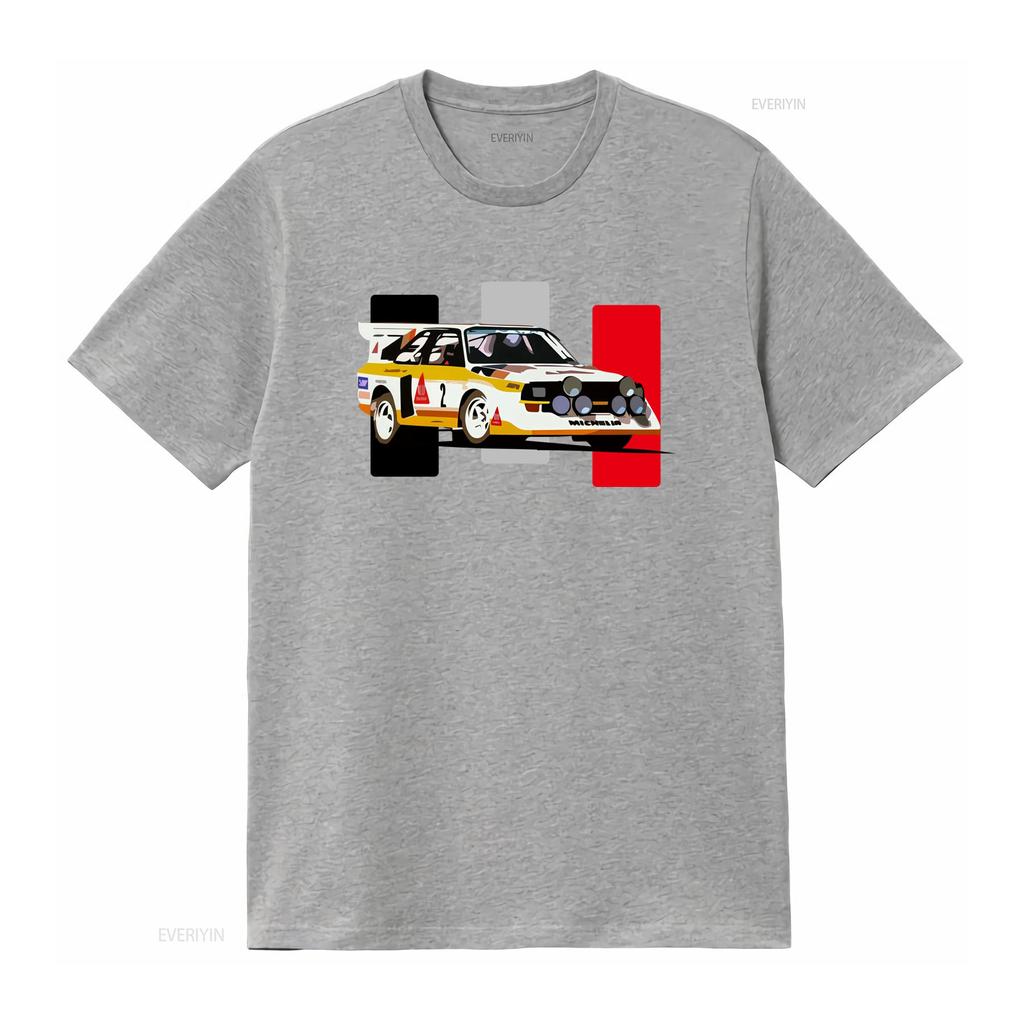 Klassisches Sport quattro S1 E2 Rallye Rennwagen Design T-Shirt für Motorsport-Enthusiasten vintage gewaschen stilvoll