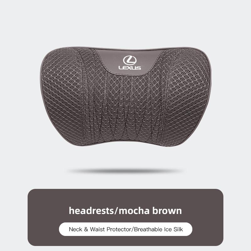 Ensemble de siège de voiture Soie Glacée Appui-tête Coussin Lombaire Accessoires Pour Lexus ES300h RX450h IS300h IS200 IS350 UX250h LS NX RX400h IS250