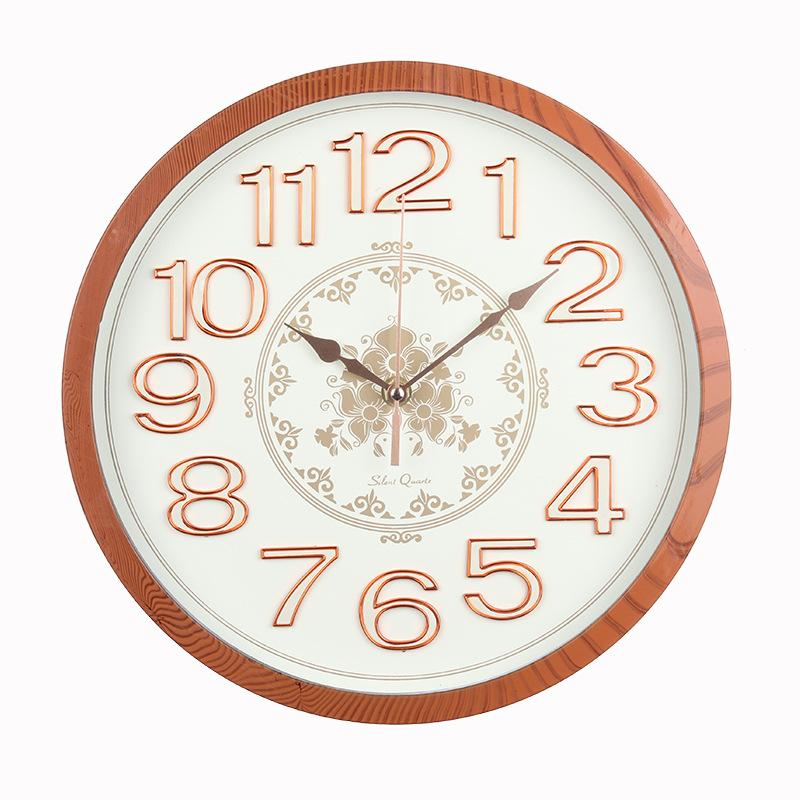 

12-inch Luminous Silent Clock with Accurate Font and Clear Fonts, Retro Wall Clock, Household on-time Sweep Second Quartz Clock With pattern