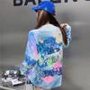 European Plus Size Rhinestone Tie-Dye Loose Knitwear - Spring 2026