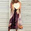 Women's Casual Halloween Print Round Neck Dress with Pockets for Festive Occasions